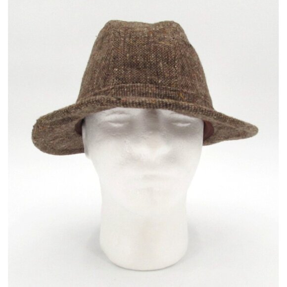 Vintage Totes Tweed Fedora Hat Medium Wool Water Repellent Adjustable Brim USA - Picture 1 of 14